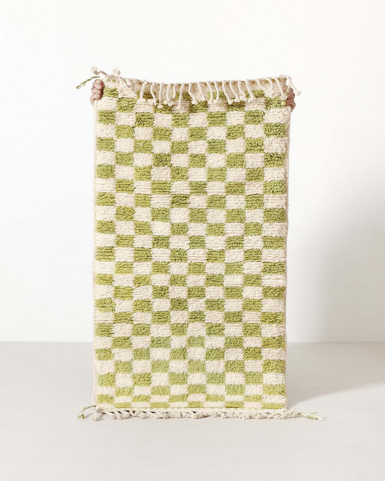 Green checkerboard rug