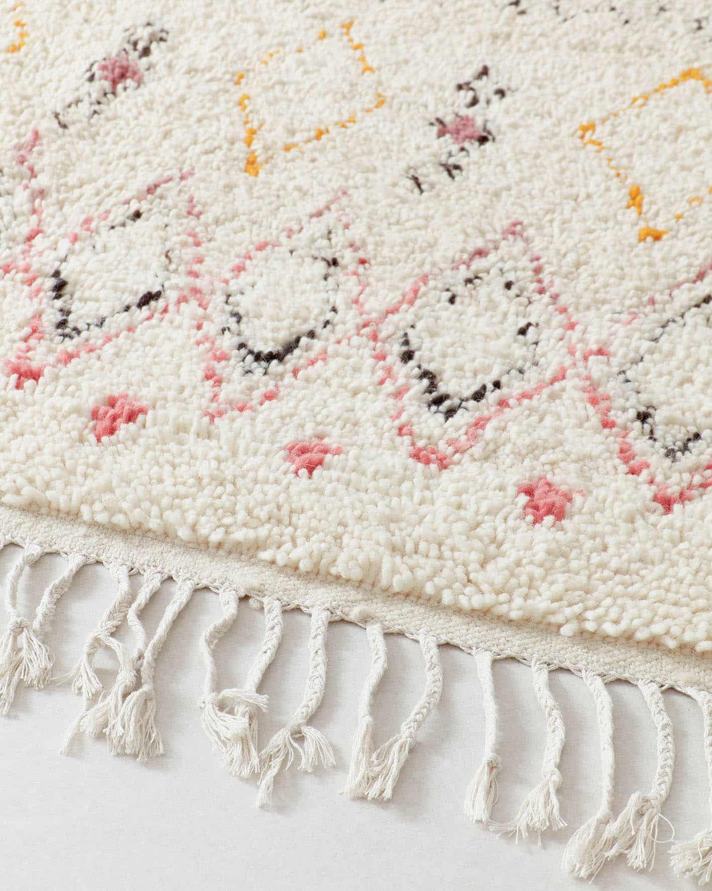 Berber rug with tiny pastel patterns