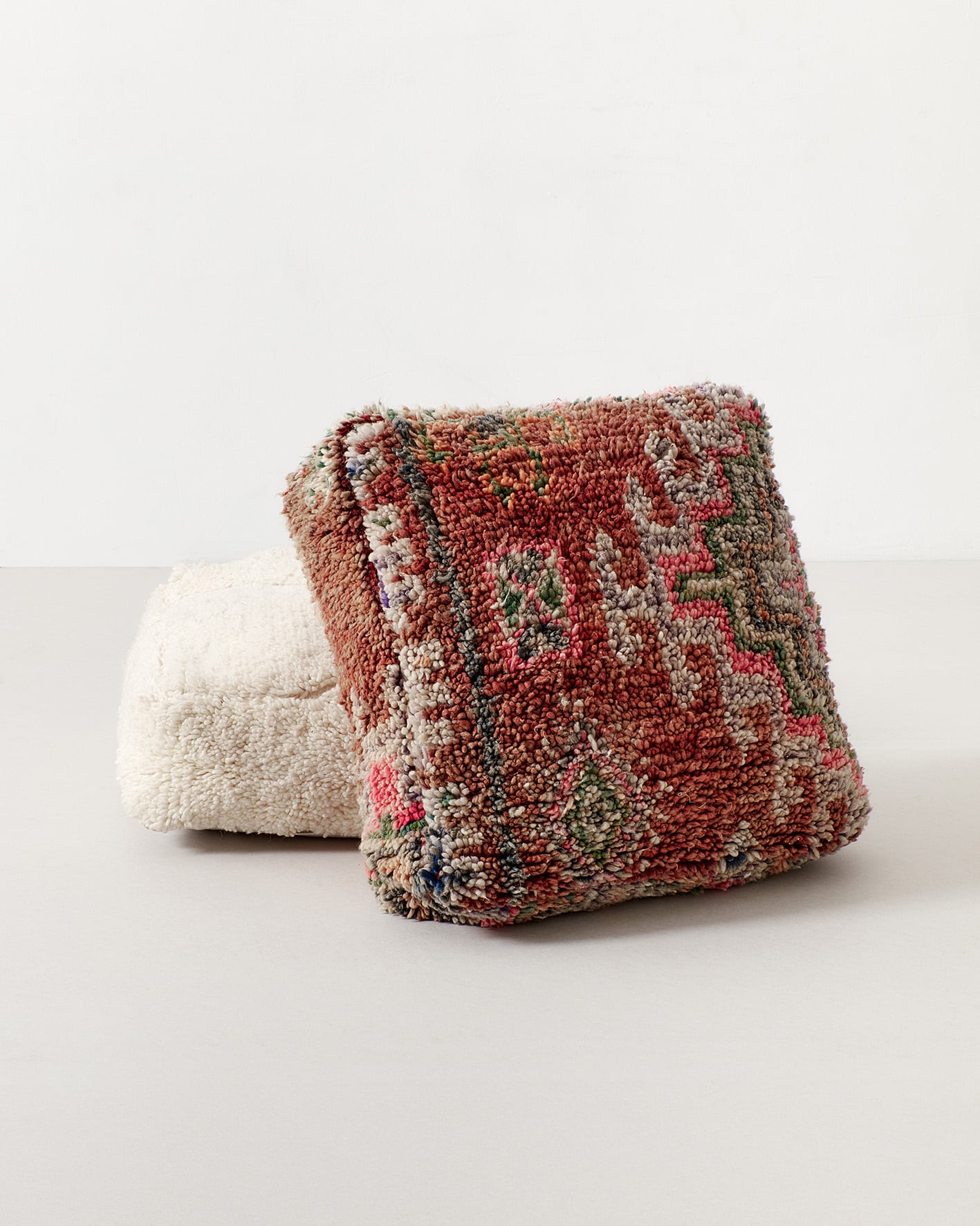 Richly decorated Moroccan pouf