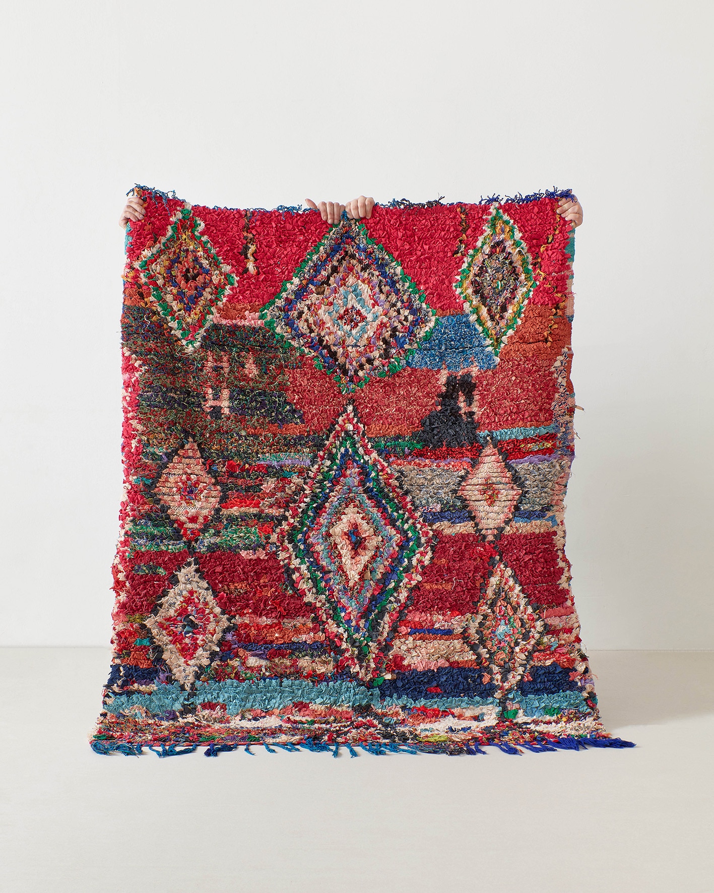 Boucherouite rug w a riot of colours