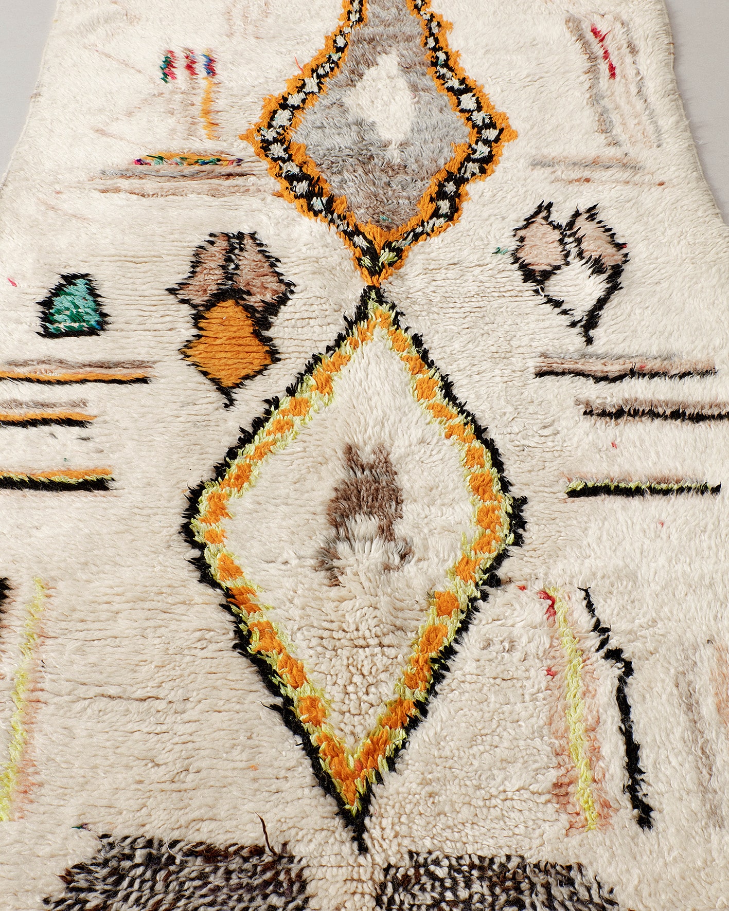 Vintage Berber rug with a silky surface, pattern