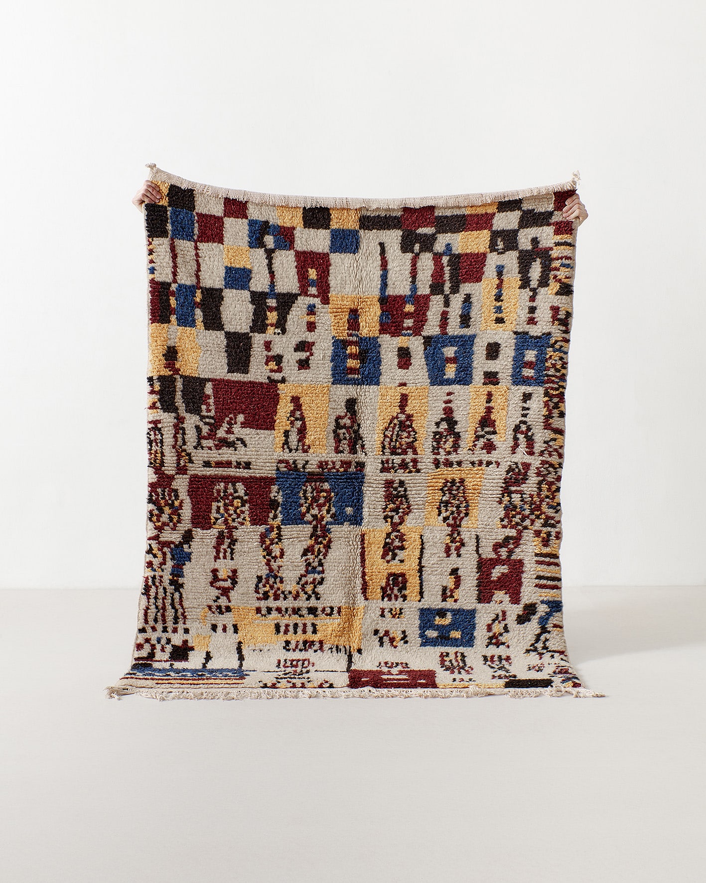 Vintage berber szőnyeg törzsi dizájnnal