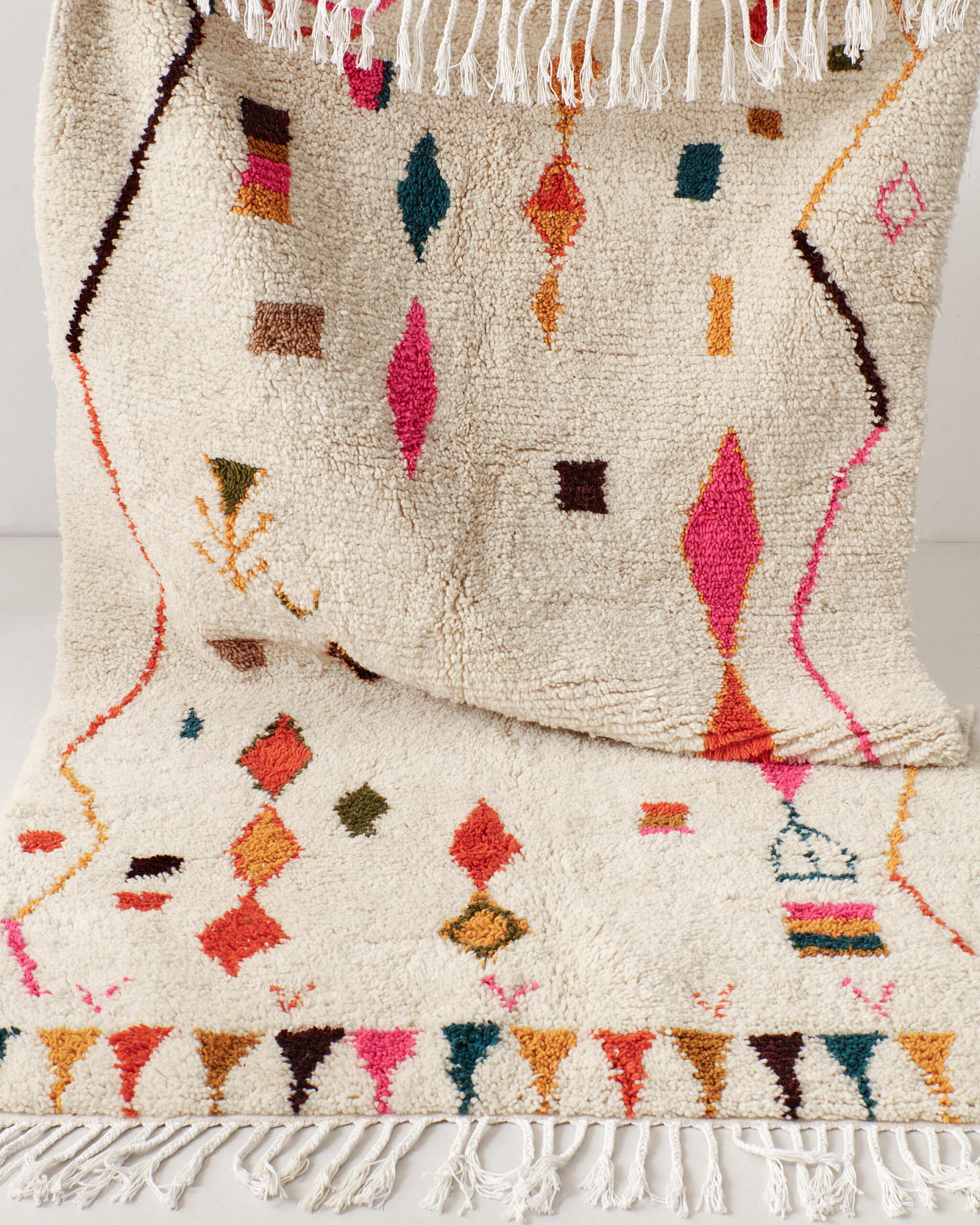 Berber rug with bright colours, dropped