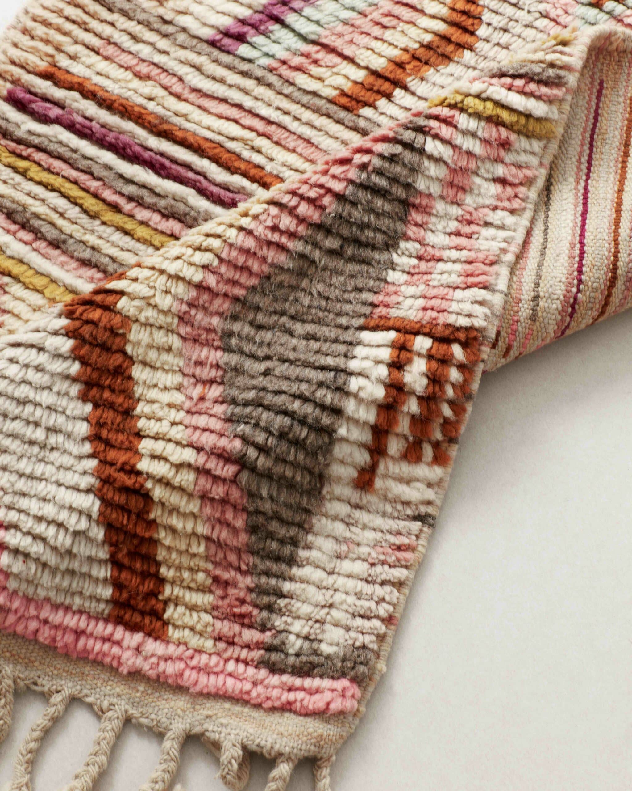 Small Boujaad rug with lozenges, detail