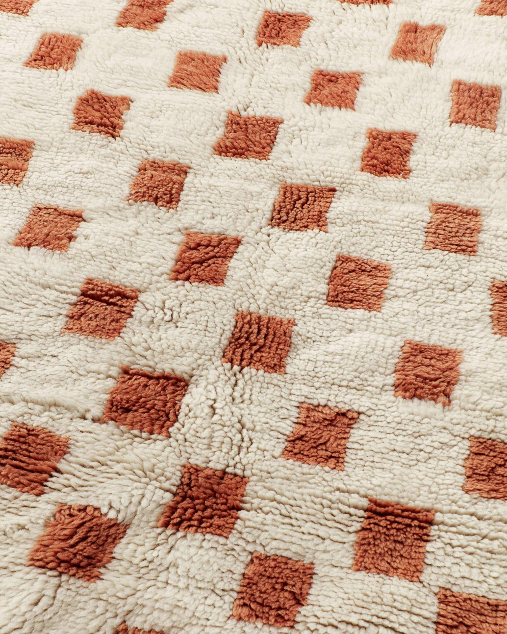 Burnt orange Mrirt rug, detail