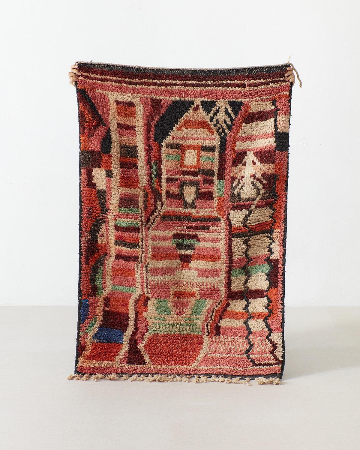 Small Boujaad rug with a city scape