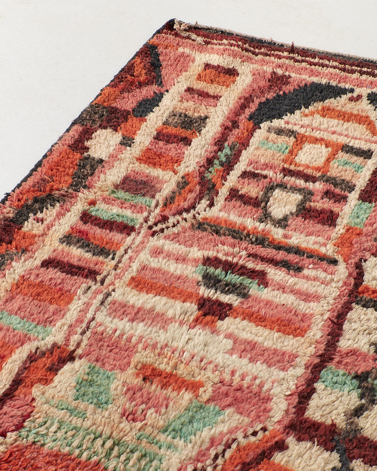 Small Boujaad rug with a city scape, pattern