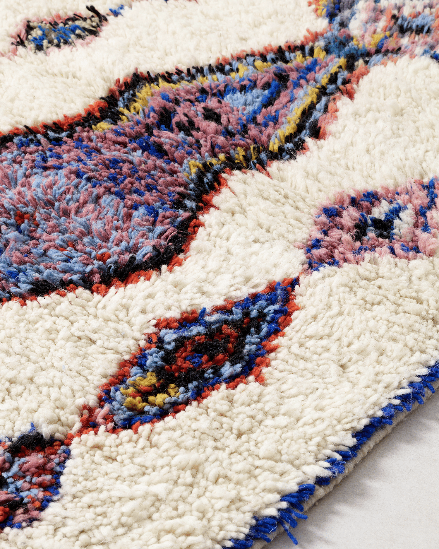 Little rug with blue-multicolour design